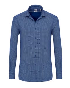 Camicia trendy blue con fantasia francese_0