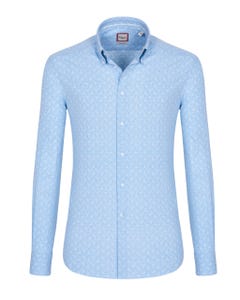 Camicia trendy azzurra con microfantasia, extra slim button down_0