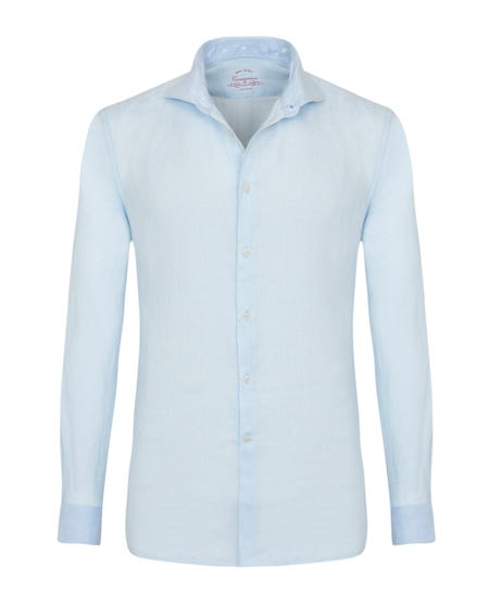 Camicia trendy in lino azzurra 103rh- francese_0