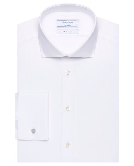 Camicia permanent bianca con doppio polso chieti francese