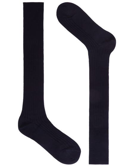 Chaussettes longues noir en mailles cÔtelÉes black_0