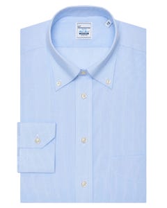 Camicia non iron azzurra a quadri con taschino, slim munich button down_0